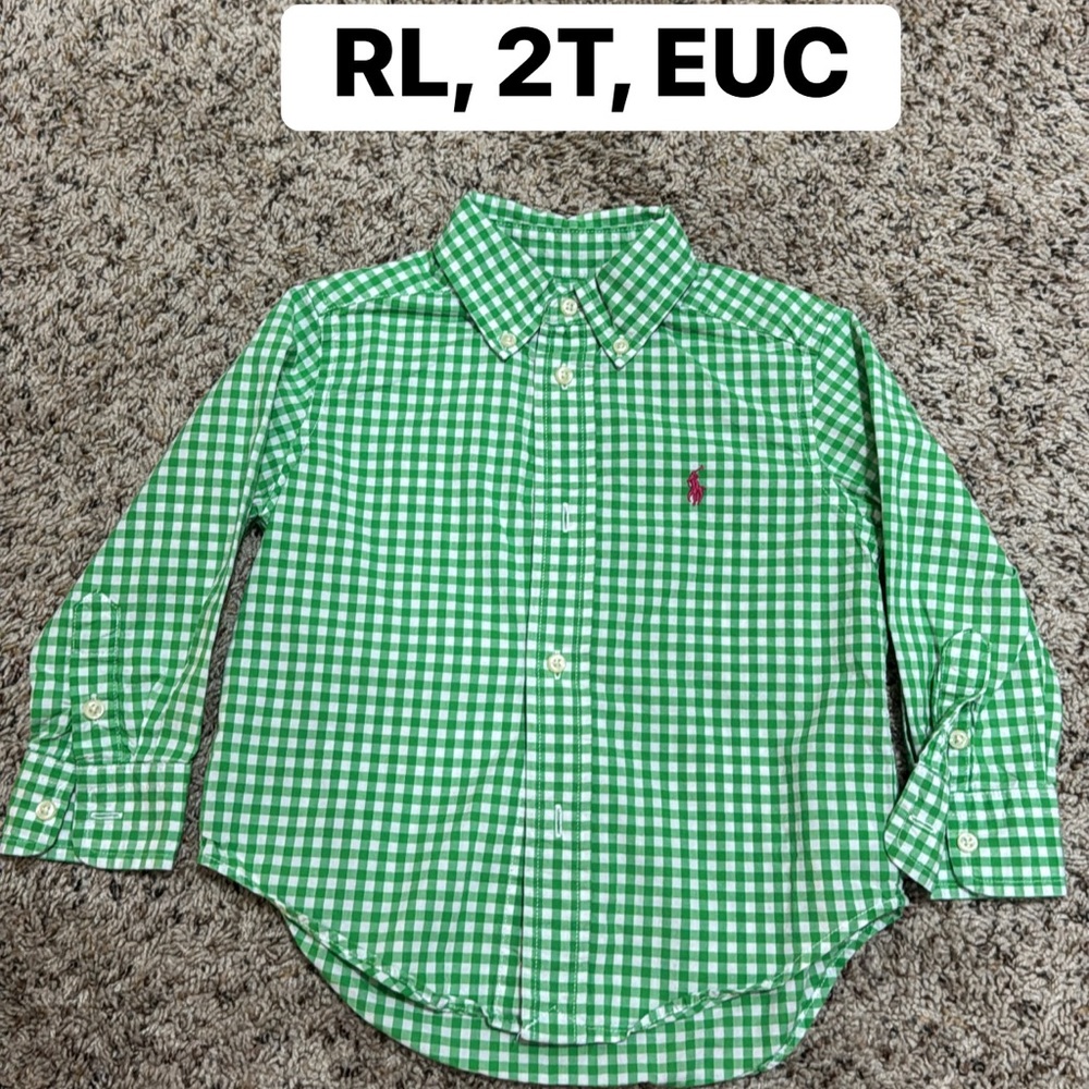 Ralph Lauren Toddler Green Plaid Shirt